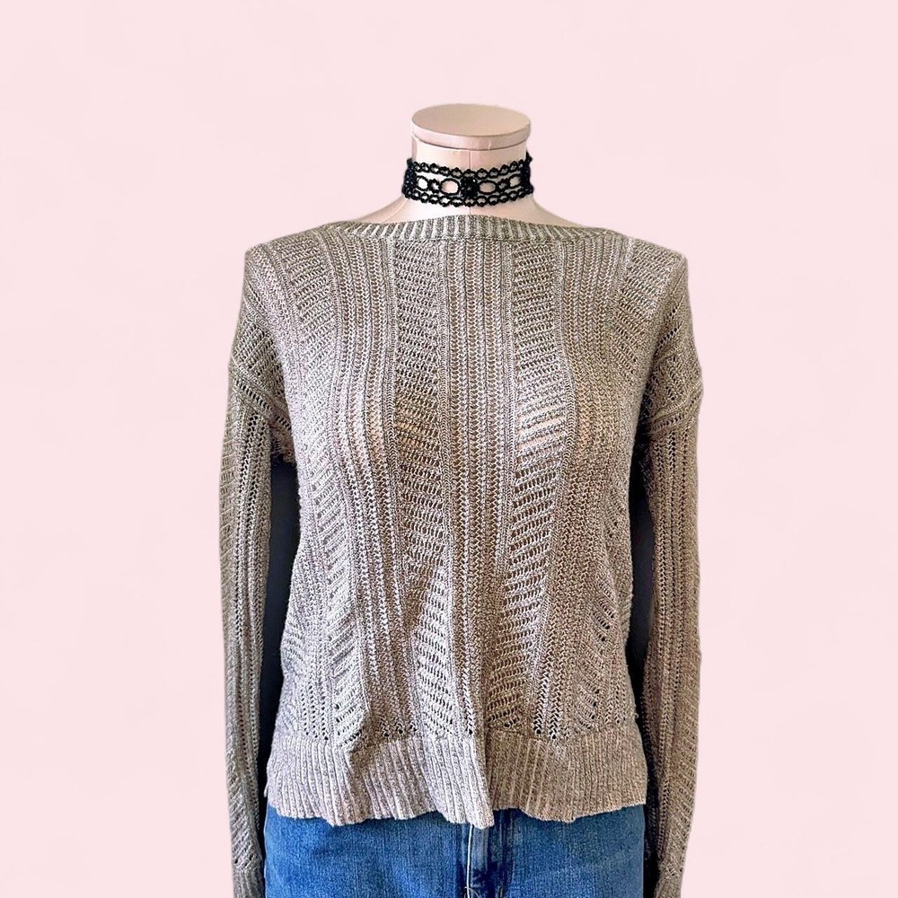 Cream, tan & grey marled knit sweater